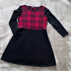 Chaps Plaid Sweater Dress-L